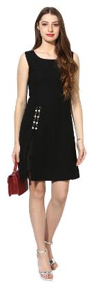 

Soie Black Solid Bodycon dress