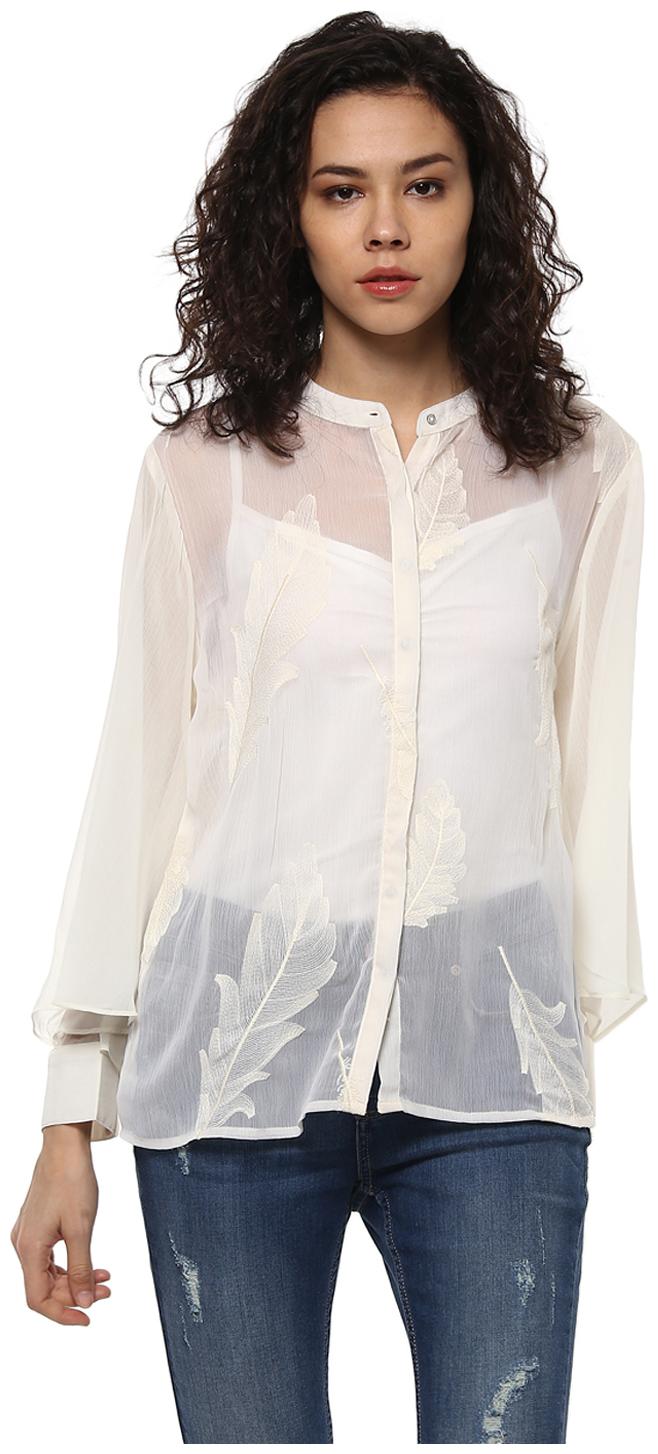 

Soie Women Embroidered Regular top - Cream