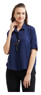 

Soie Women s Solid Shirt CollarTop