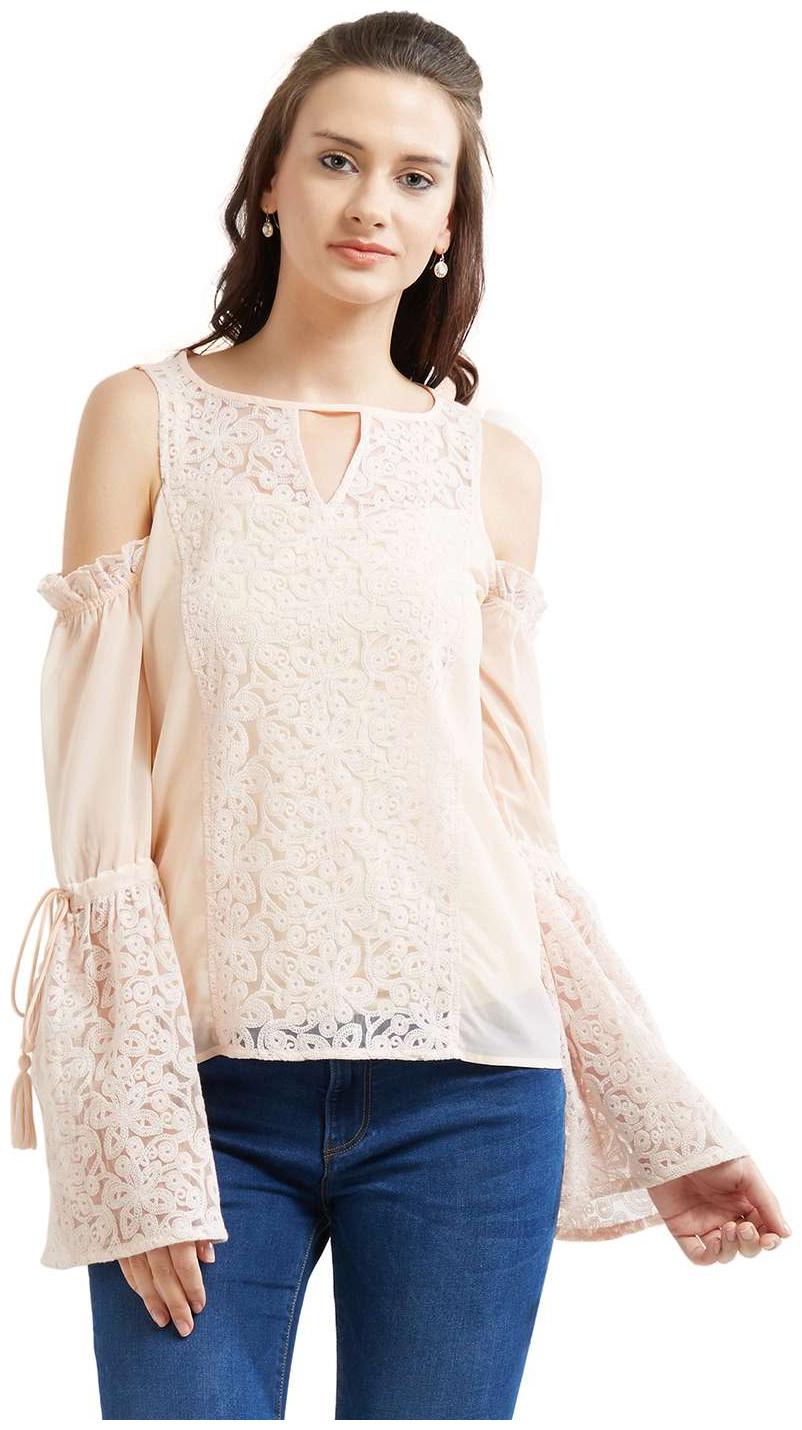 

Soie Women Solid Regular top - Beige
