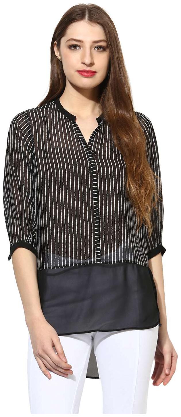 

Soie Women Printed Regular top - Black