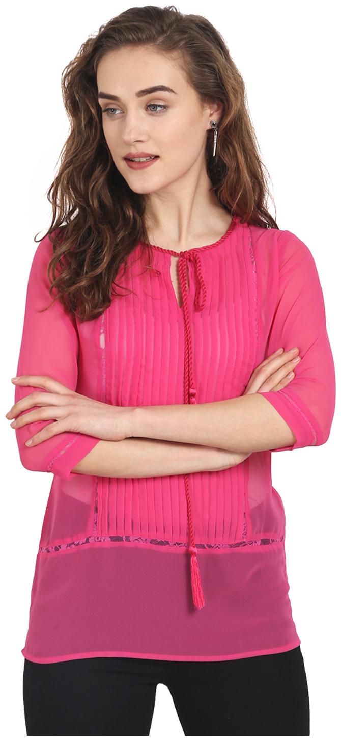 

Soie Women s Pink Polyester Top