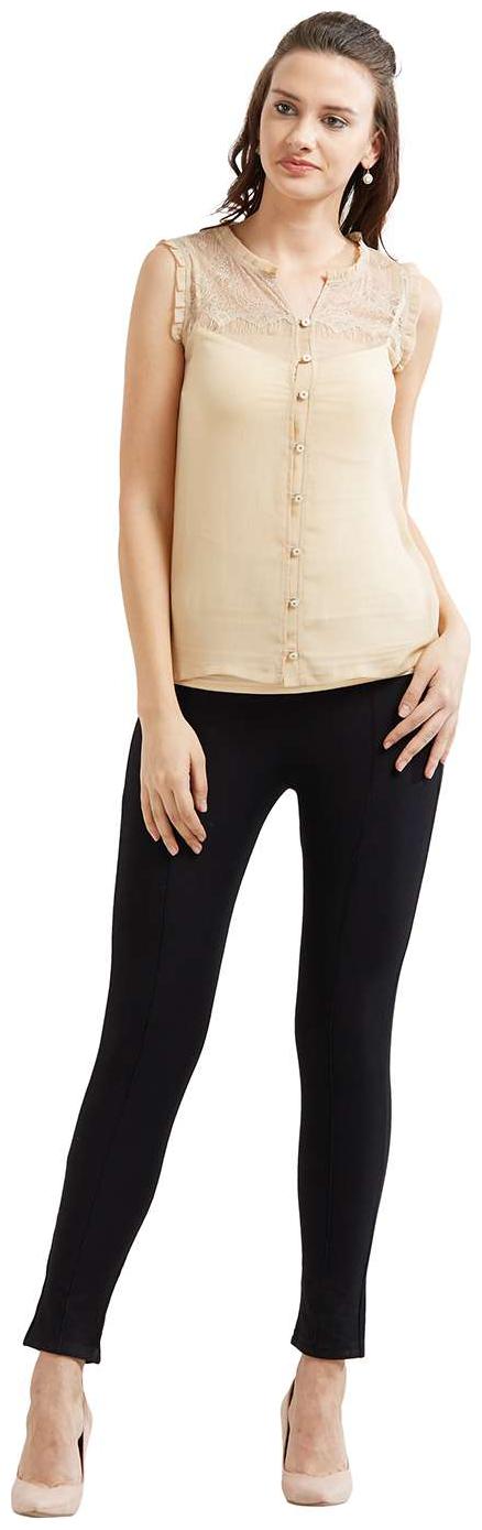 

Soie Women Solid Regular top - Beige
