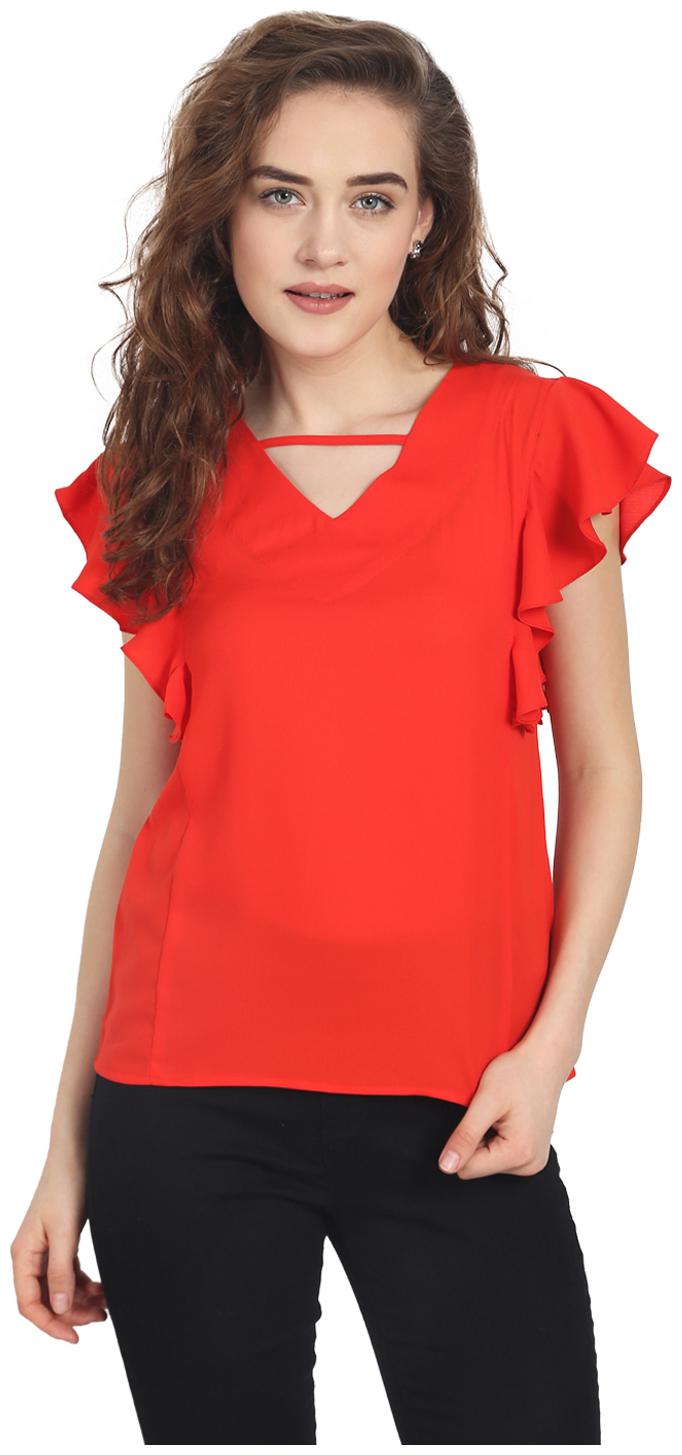 

Soie Women Solid Regular top - Red
