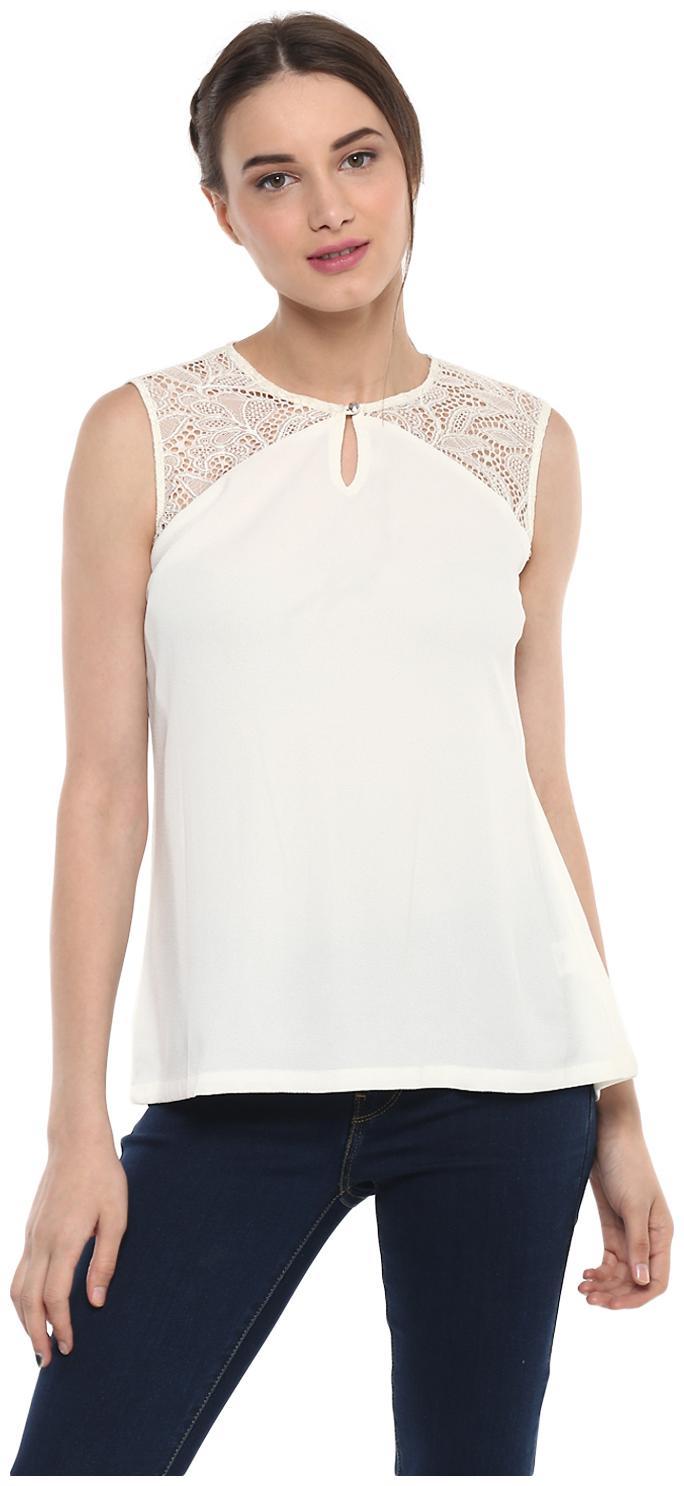 

Soie Women Solid Regular top - White