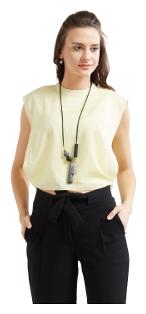 

Soie Women Printed A-line top - Yellow