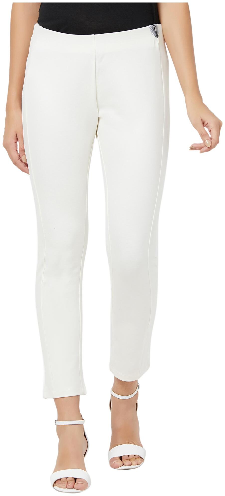 

Soie Women White Slim fit Regular trousers