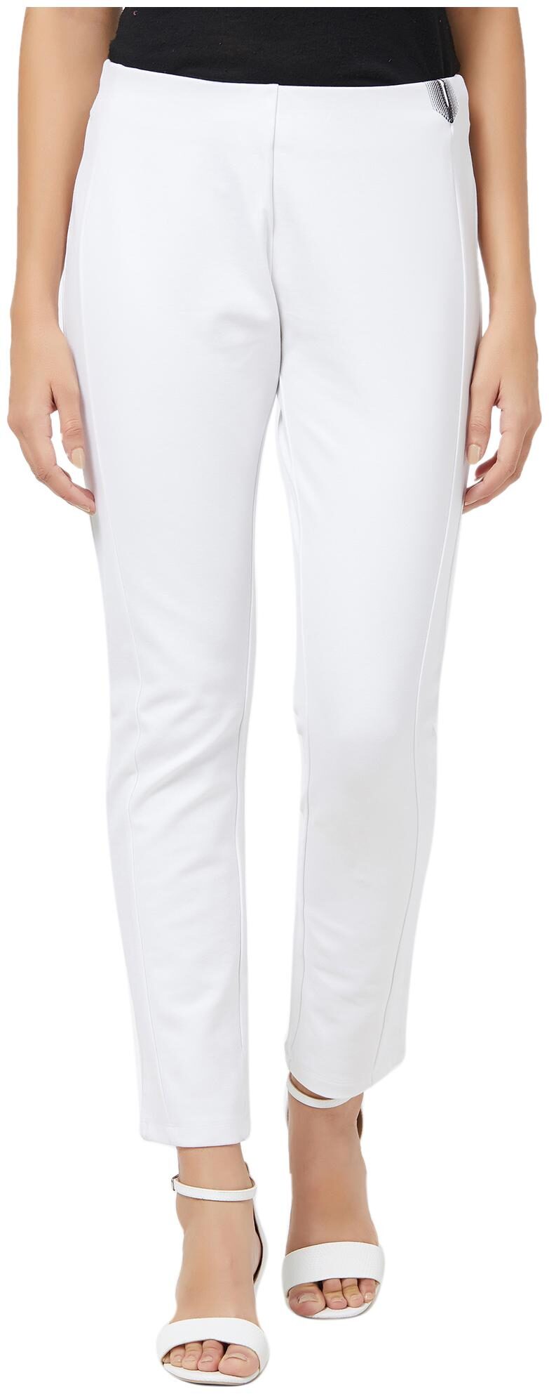 

Soie Women White Slim fit Regular trousers