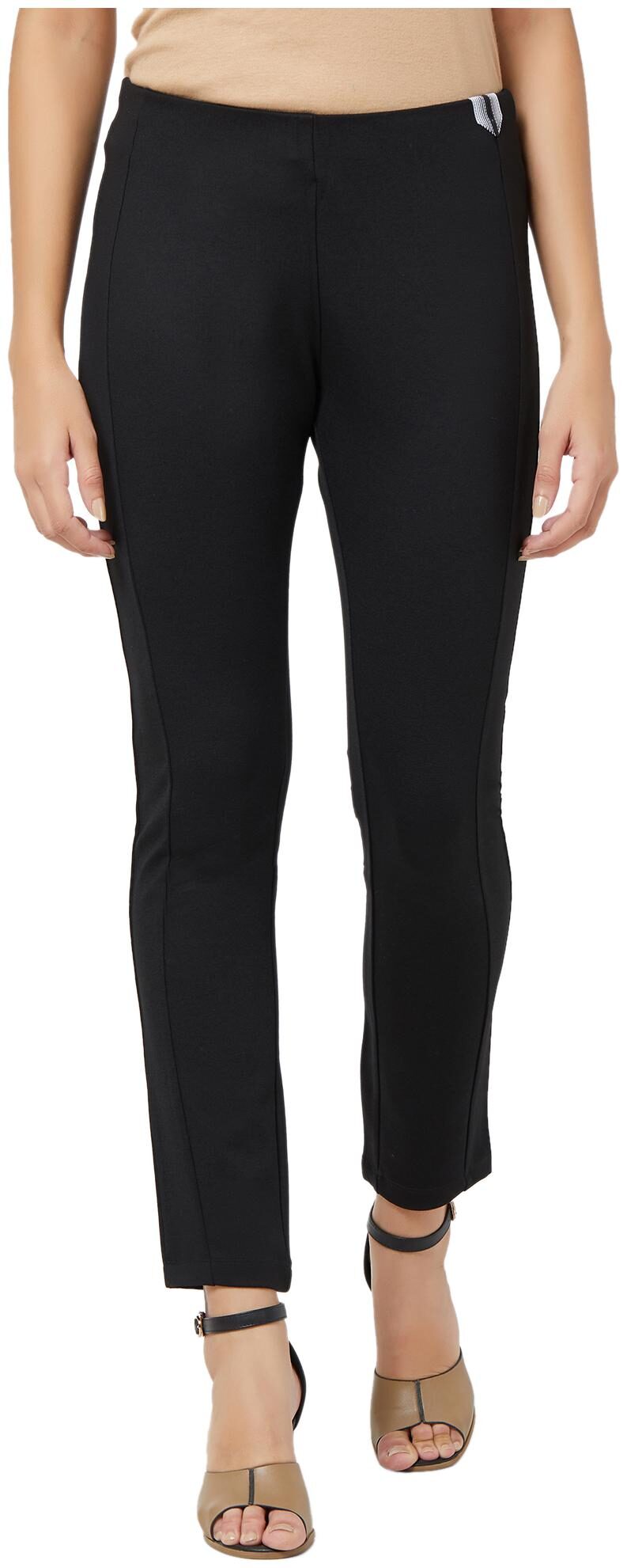 

Soie Women Black Slim fit Regular trousers