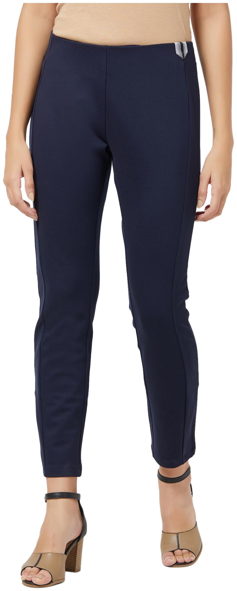 

Soie Women Navy Slim fit Regular trousers