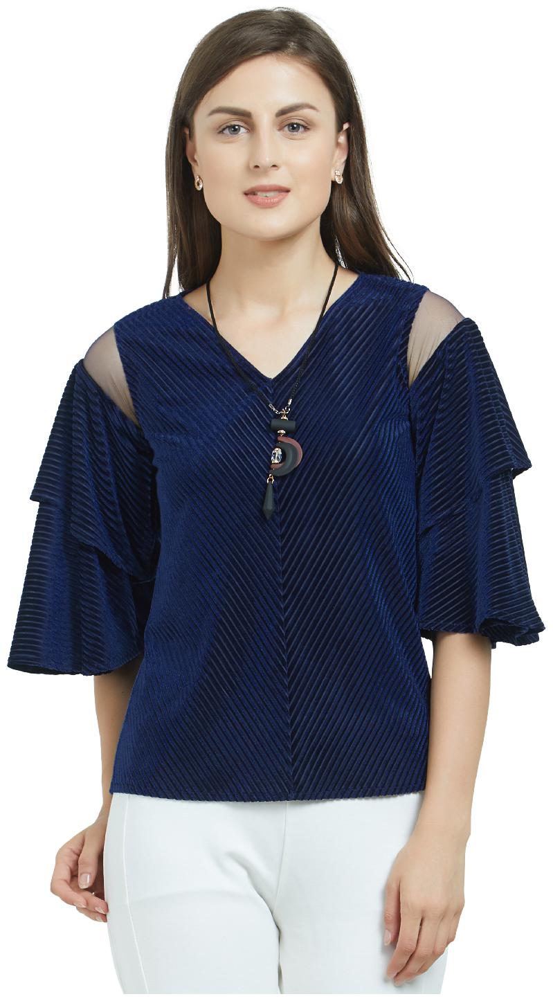 

Soie Women Printed Regular top - Blue