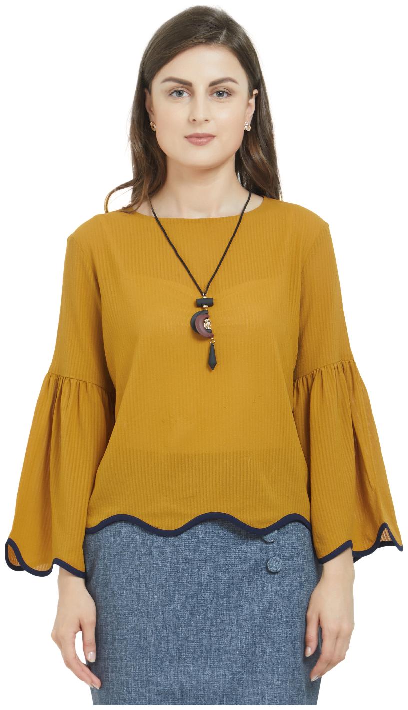 

Soie Women Solid Regular top - Yellow