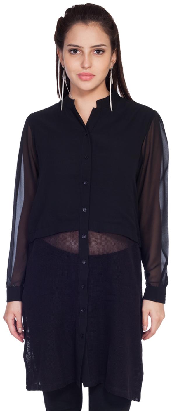 

Soie Women Solid Regular tunic - Black
