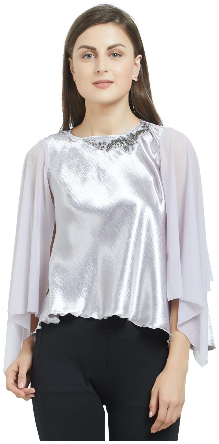 

Soie Women Printed Regular top - Grey