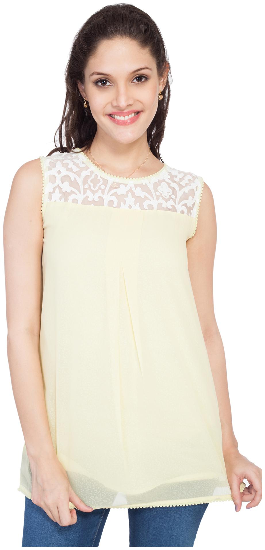 

Soie Yellow Polyester Tunic