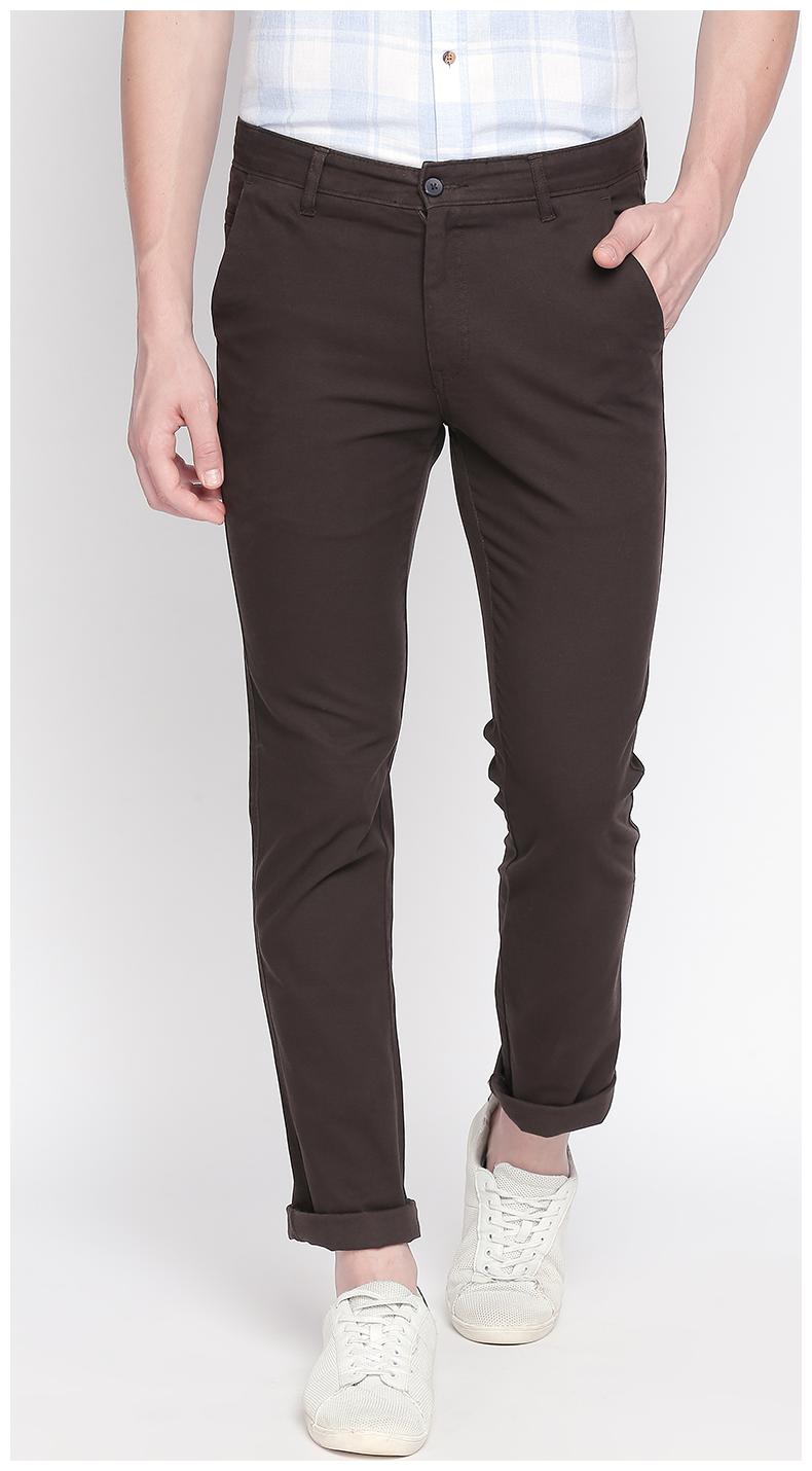 

SOLEMIO Men Brown Solid Slim fit Chinos