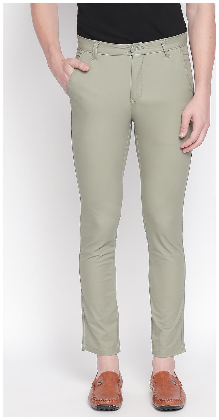 

SOLEMIO Men Green Solid Slim fit Chinos