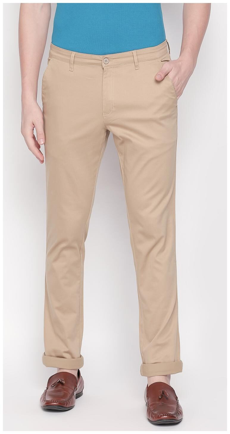 

SOLEMIO Men Beige Solid Slim fit Chinos