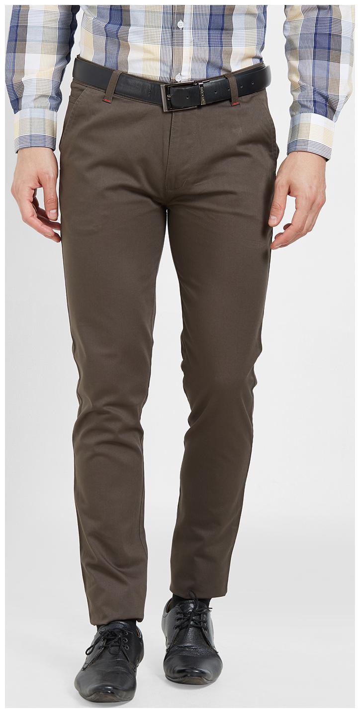 

SOLEMIO Men Brown Solid Slim fit Chinos