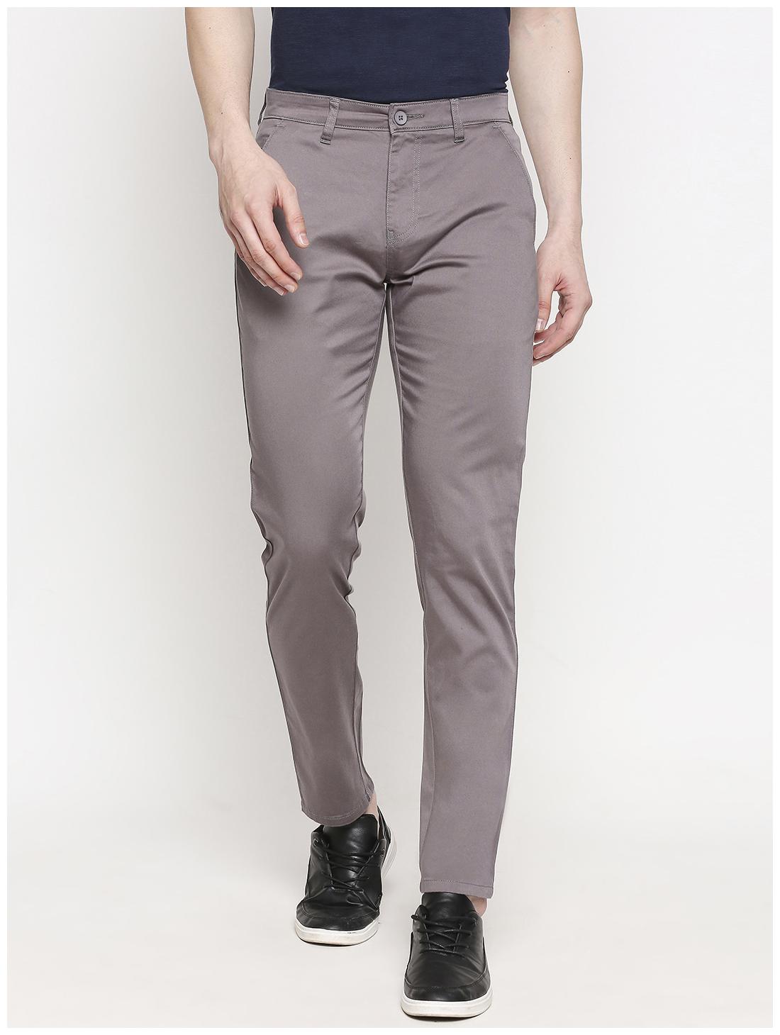 

Solemio Men Grey Solid Slim fit Chinos