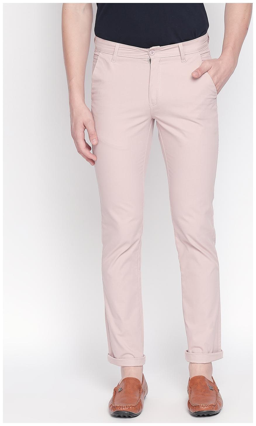 

SOLEMIO Men Pink Solid Slim fit Chinos
