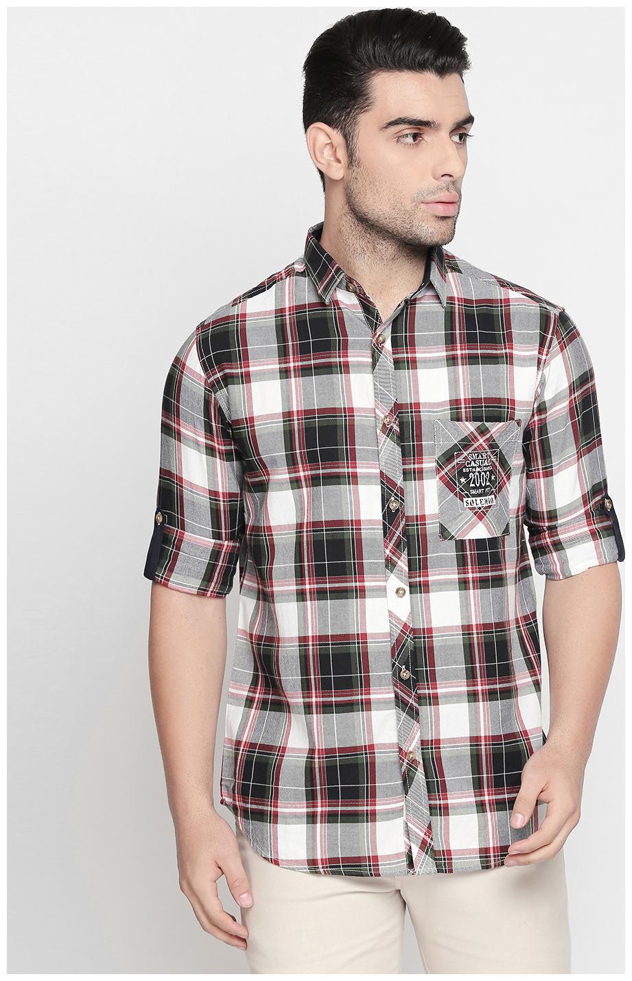 

SOLEMIO Men Multi Checked Regular Fit Casual Shirt