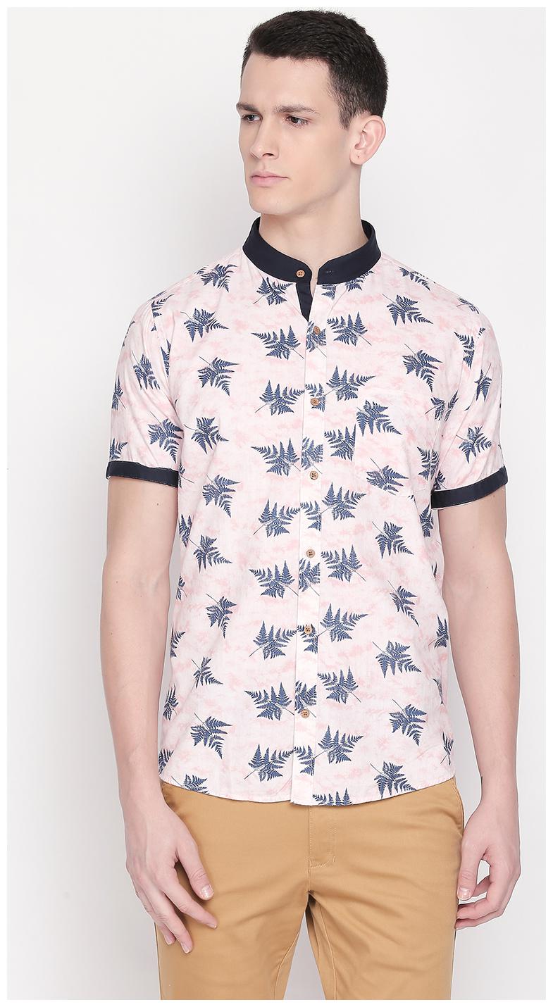 

SOLEMIO Men Pink Floral Regular Fit Casual Shirt