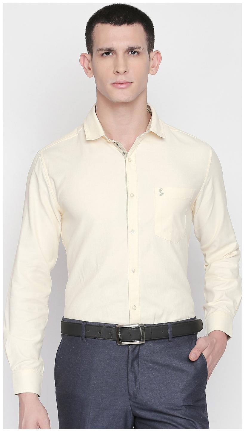 

SOLEMIO Men Regular fit Formal Shirt - Yellow