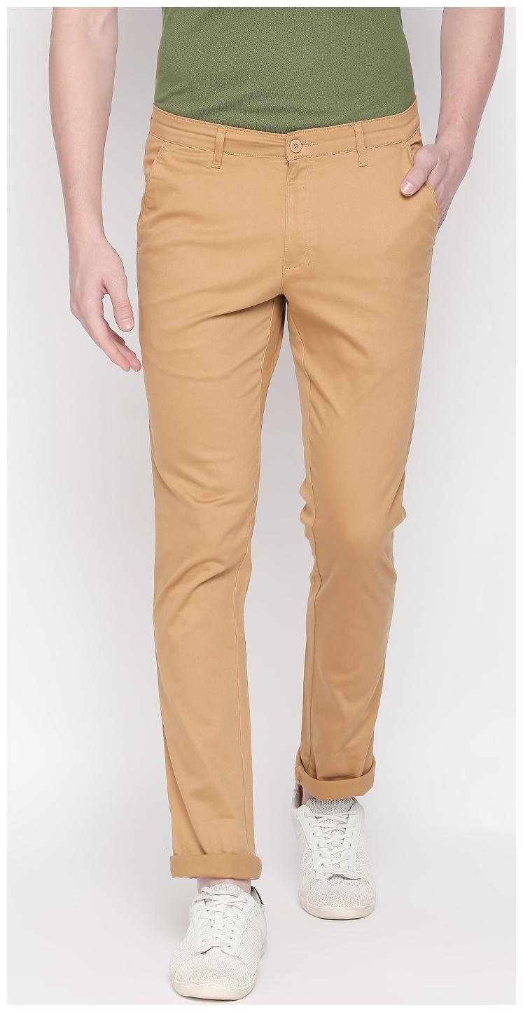 

SOLEMIO Men Brown Solid Slim fit Chinos