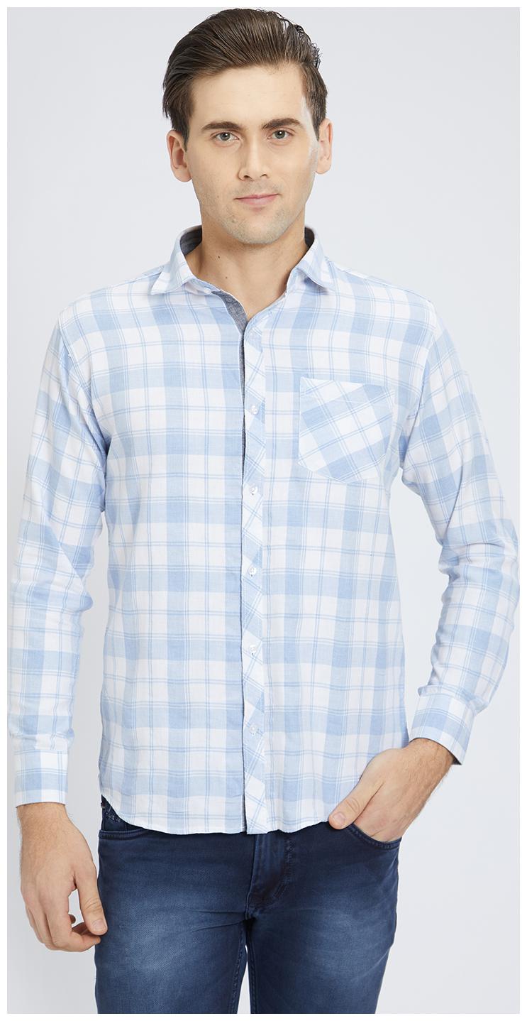 

SOLEMIO Men White Checked Regular Fit Casual Shirt