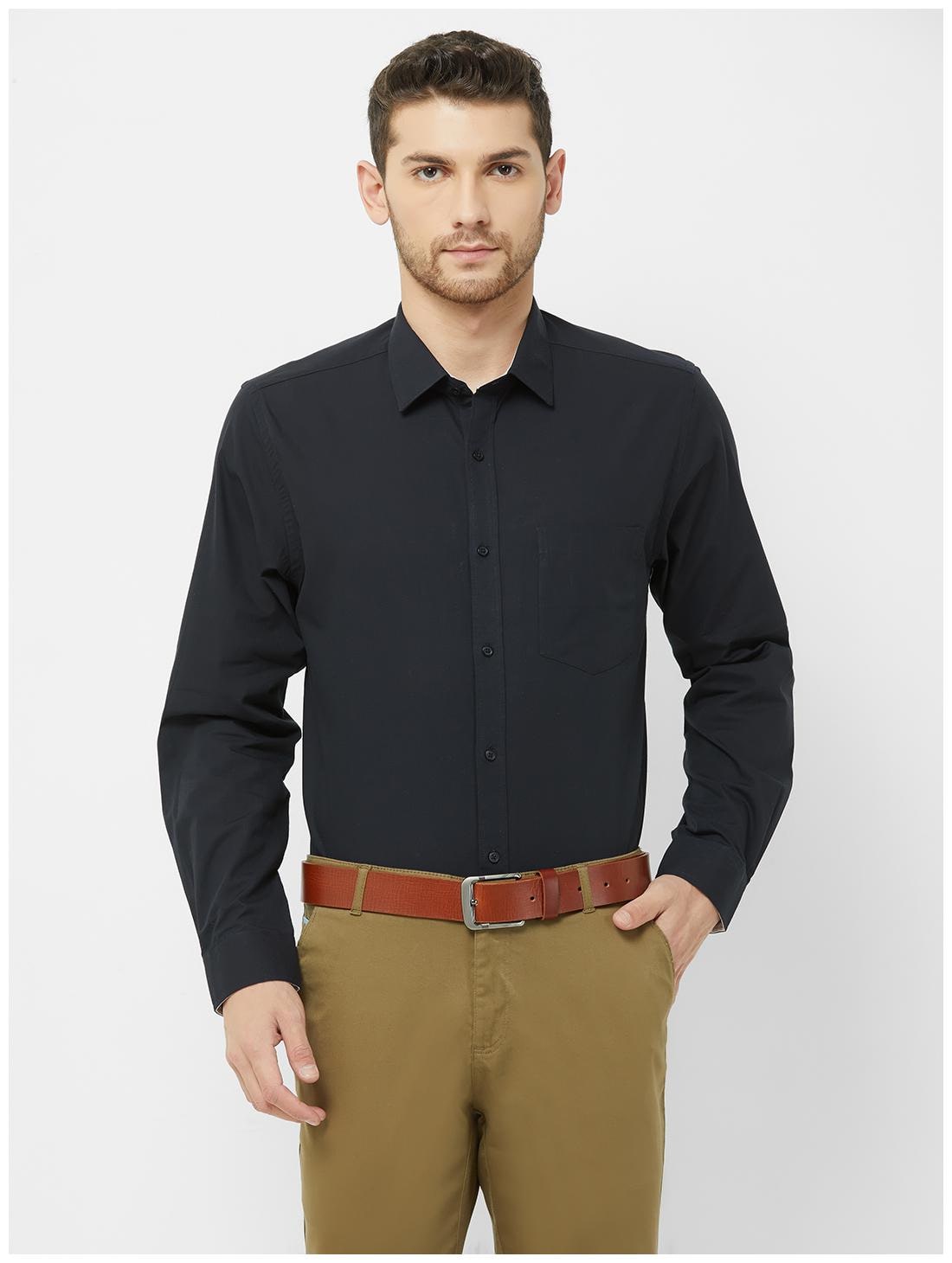 

Solemio Men Regular fit Formal Shirt - Black