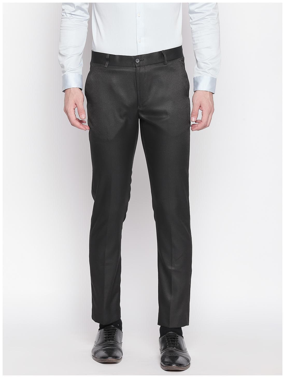 

Solemio Men Solid Slim Fit Formal Trouser - Black