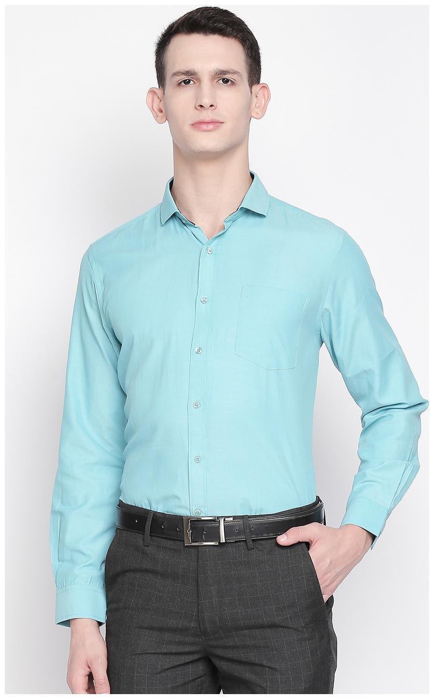 

SOLEMIO Men Regular fit Formal Shirt - Turquoise