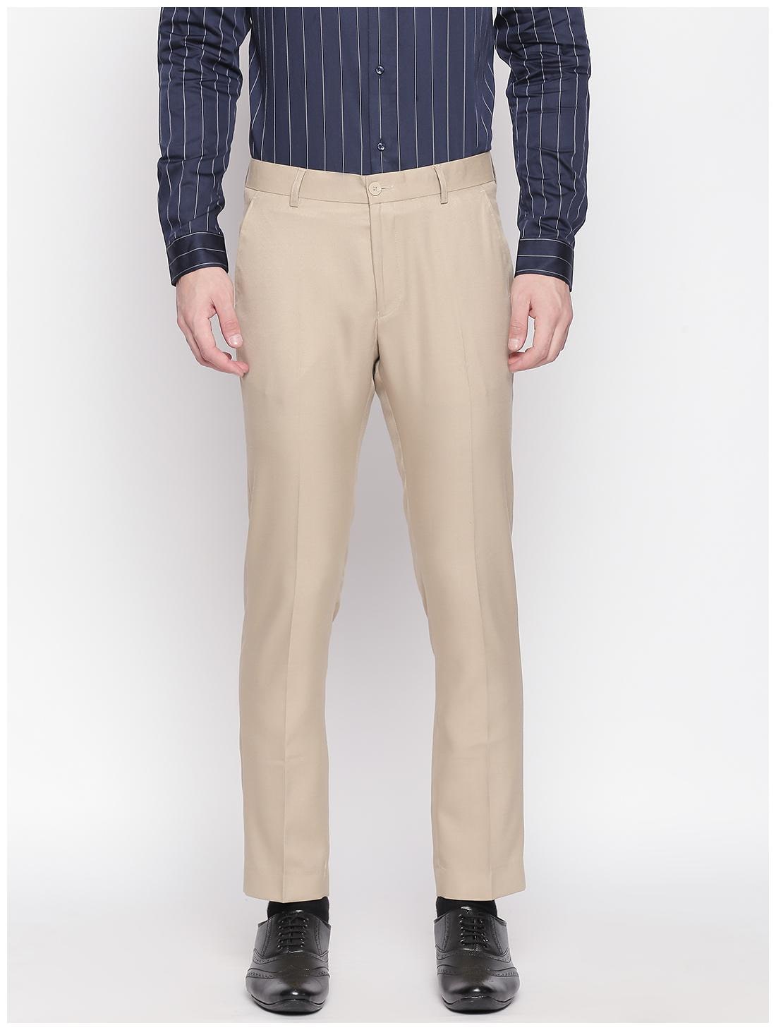 

Solemio Men Solid Slim Fit Formal Trouser - Beige
