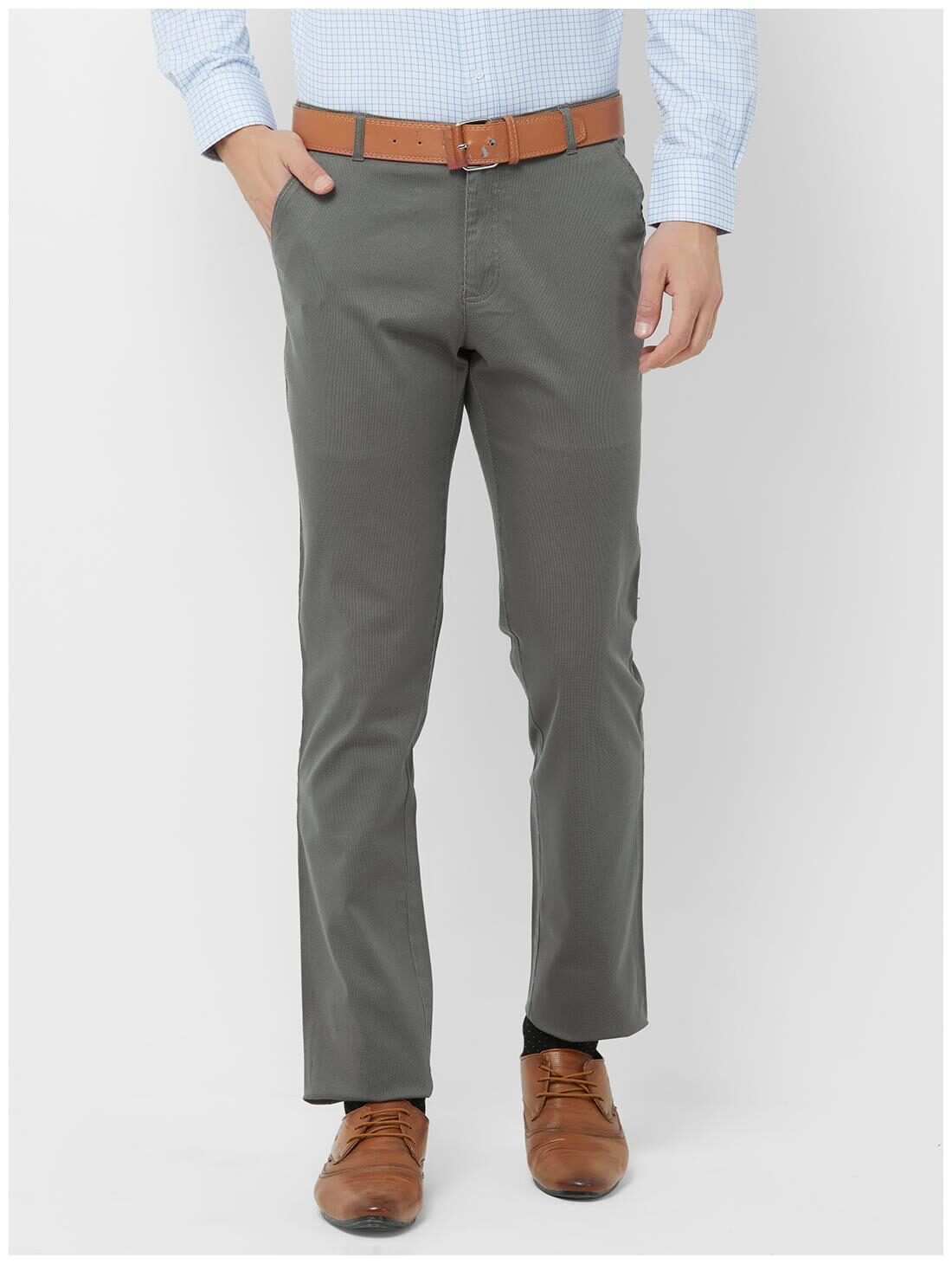 

Solemio Men Grey Solid Regular fit Chinos