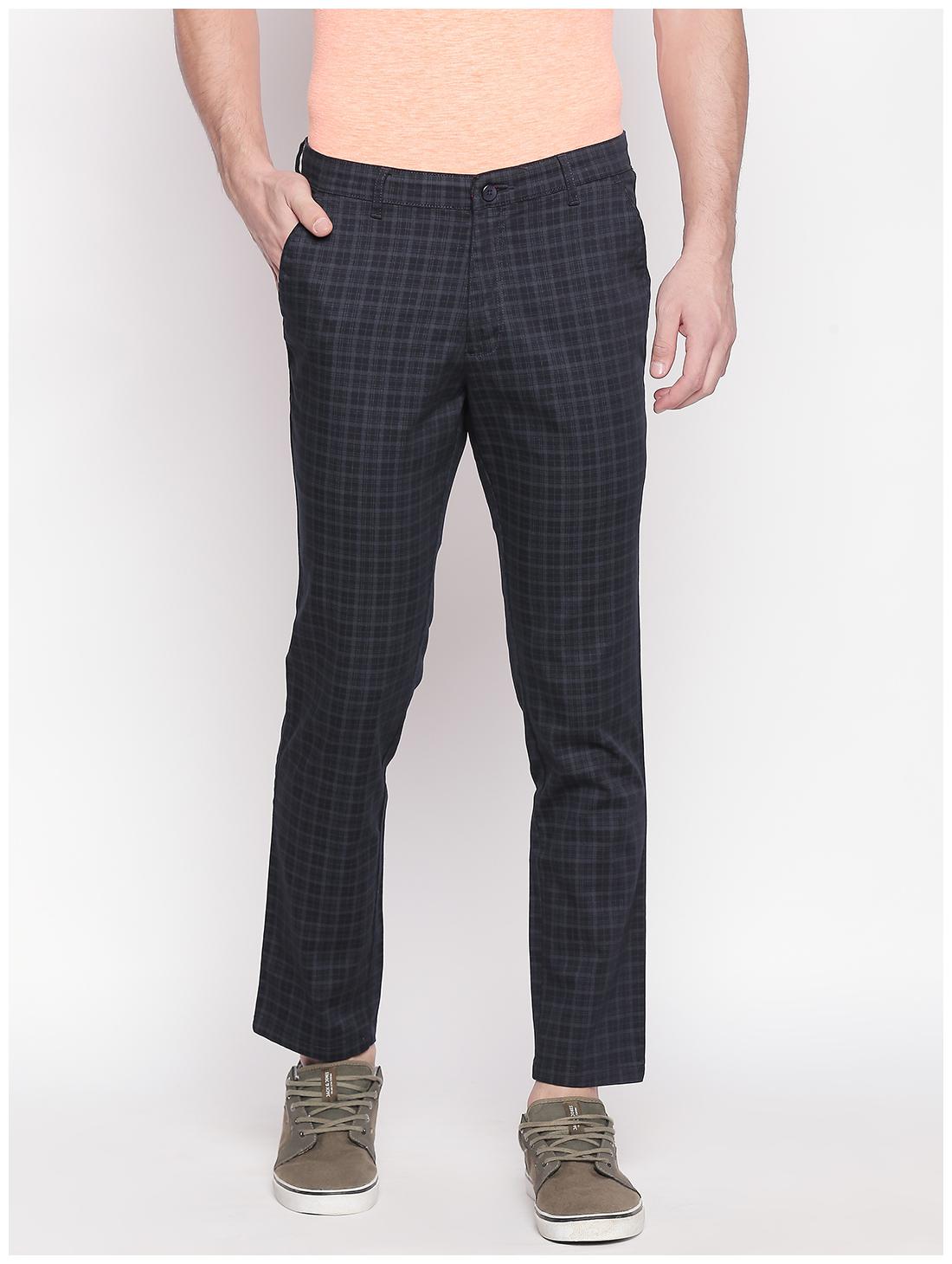 

Solemio Men Navy blue Checked Regular fit Chinos