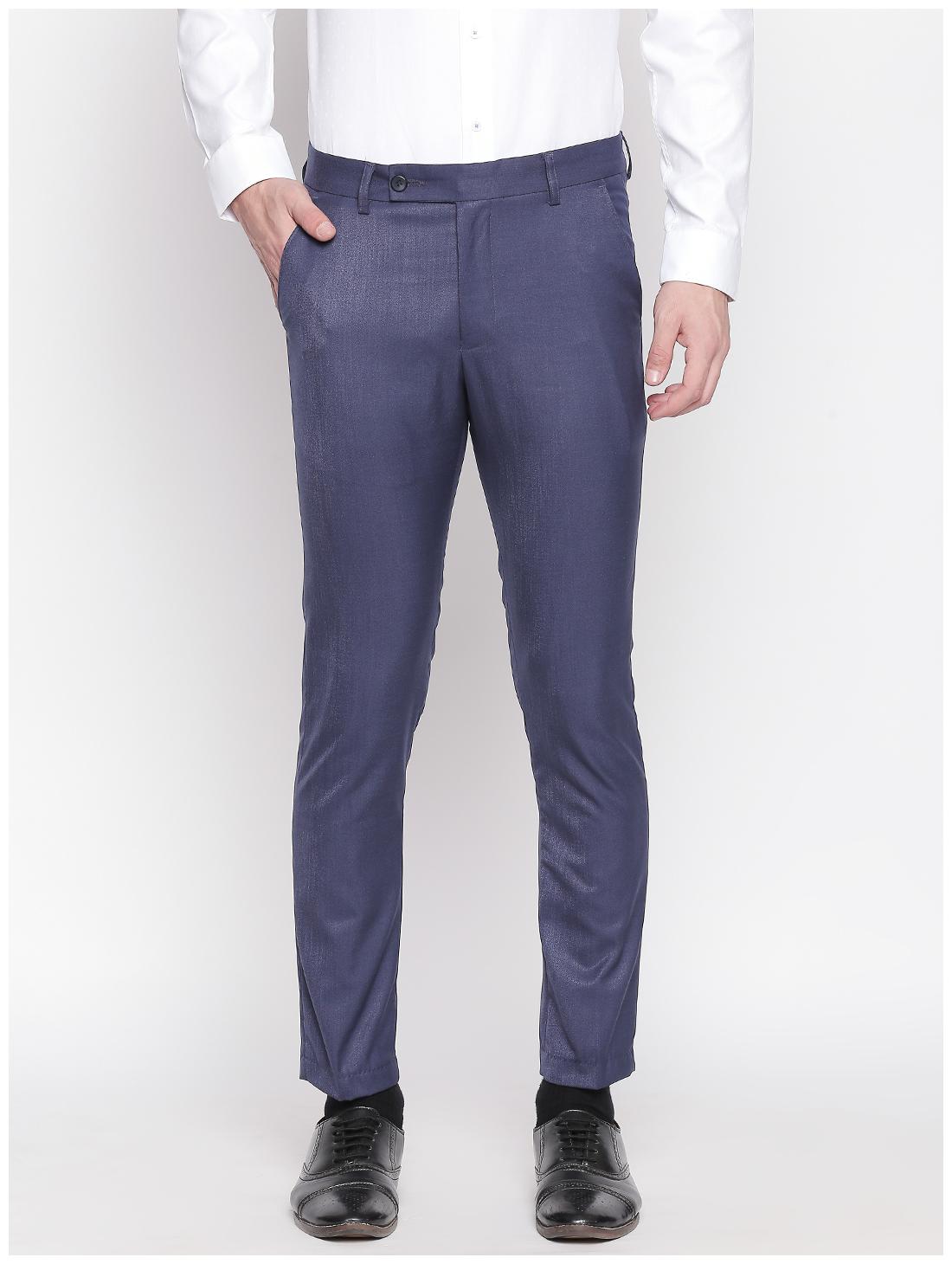 

Solemio Men Solid Slim Fit Formal Trouser - Blue