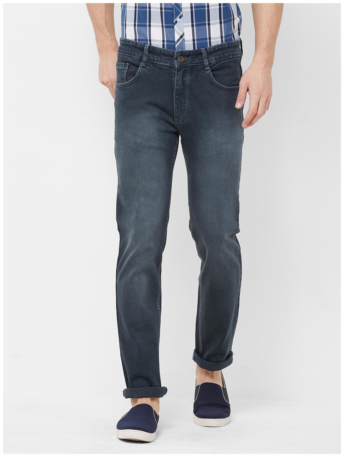 

Solemio Men Grey Slim Fit Jeans