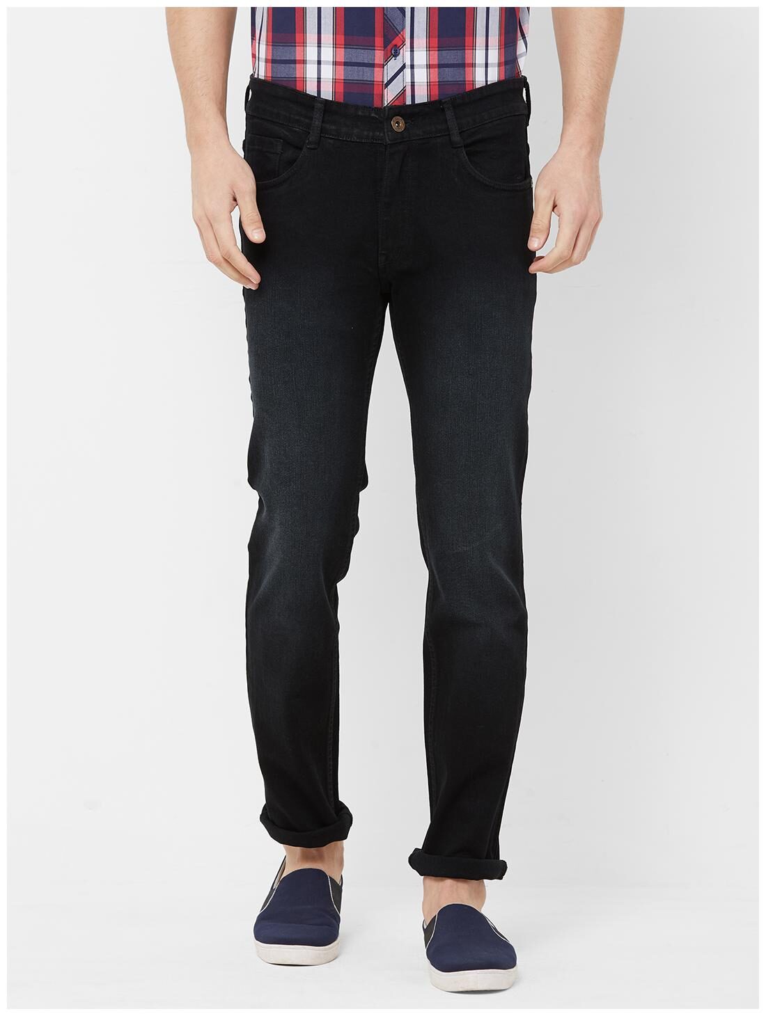 

Solemio Men Black Slim Fit Jeans