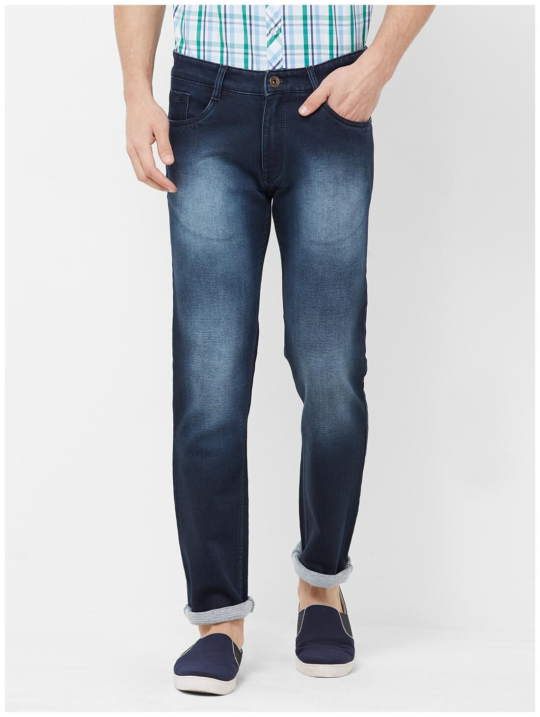 

Solemio Men Navy Blue Slim Fit Jeans