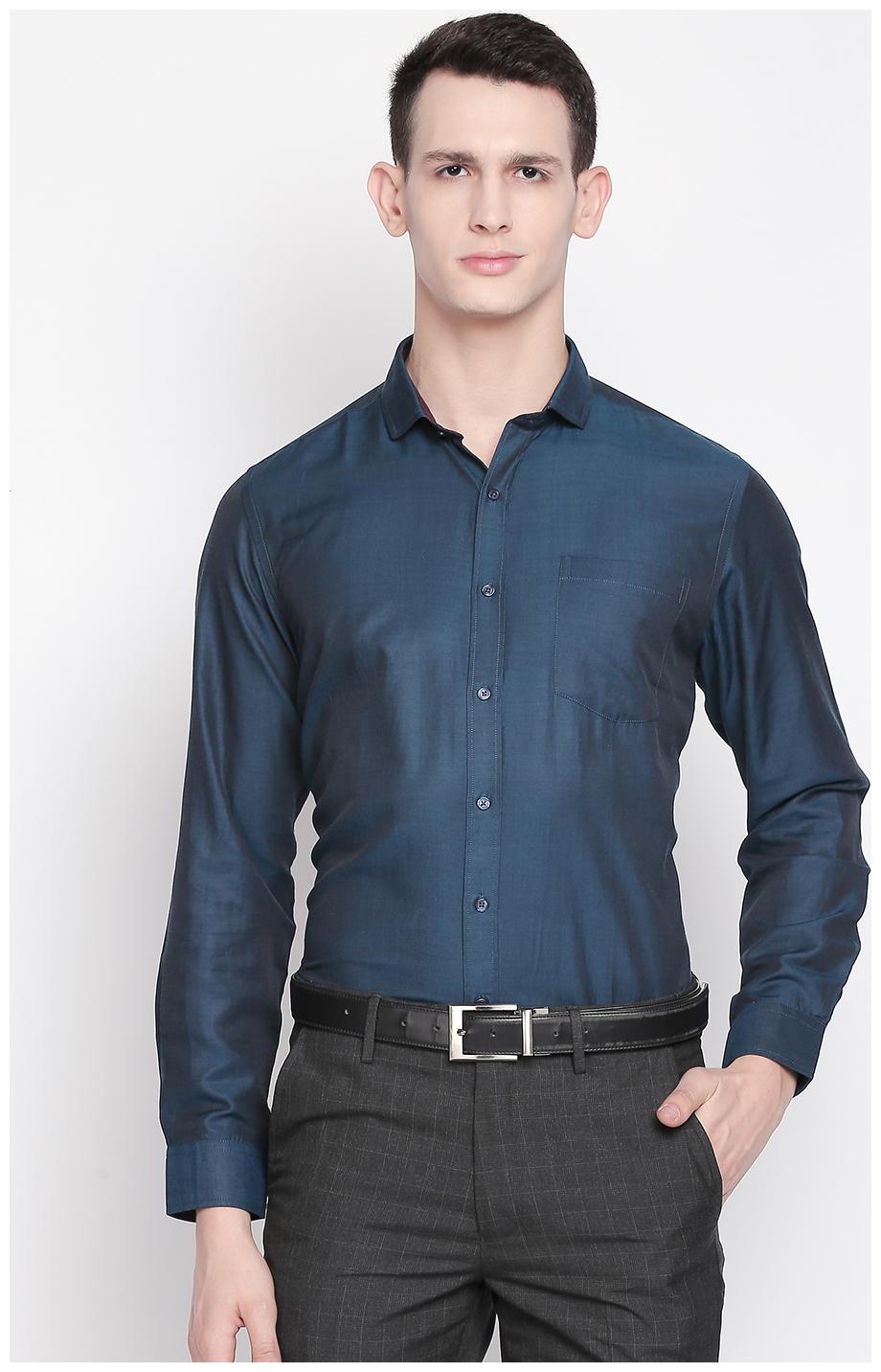 

SOLEMIO Men Regular fit Formal Shirt - Blue