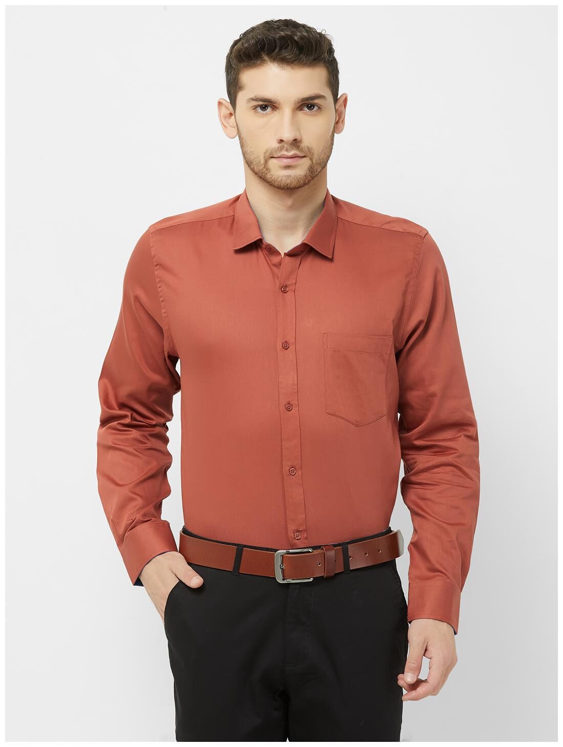 

Solemio Men Regular fit Formal Shirt - Brown