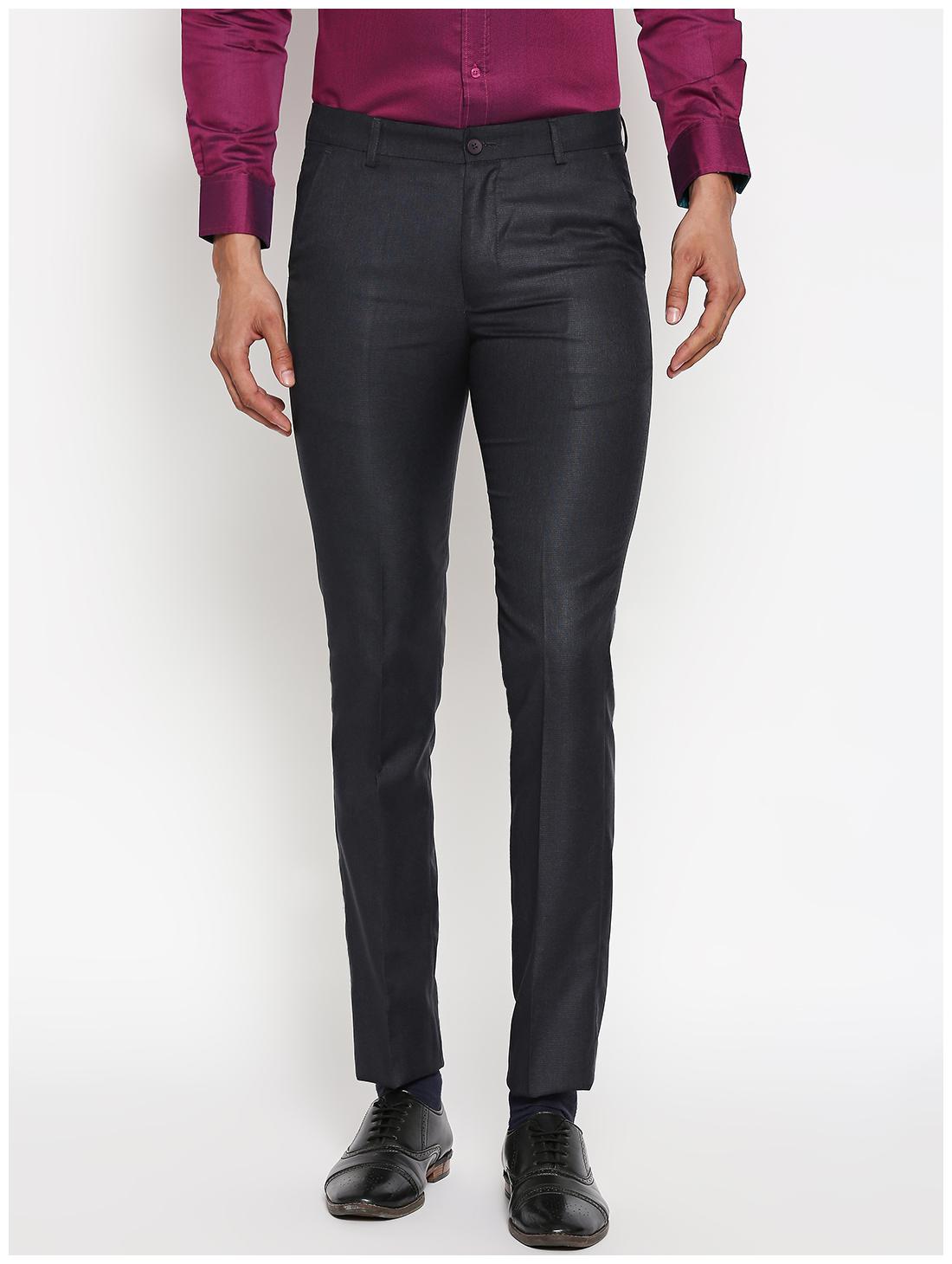 

Solemio Men Solid Regular Fit Formal Trouser - Black