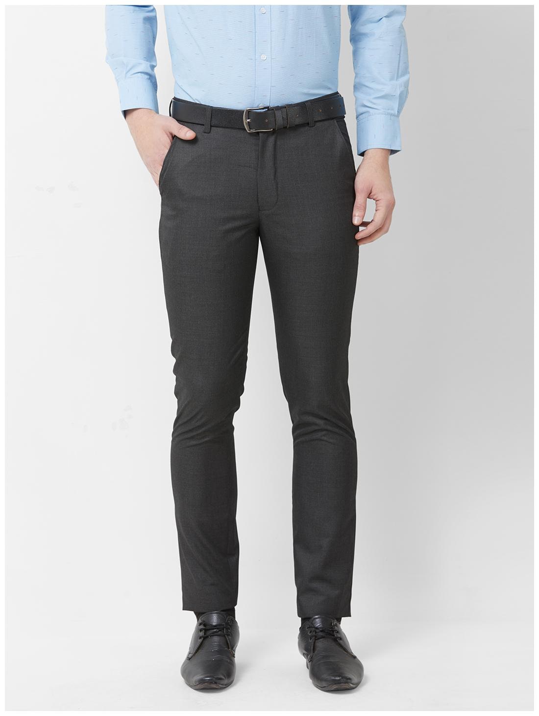 

Solemio Men Solid Regular Fit Formal Trouser - Black