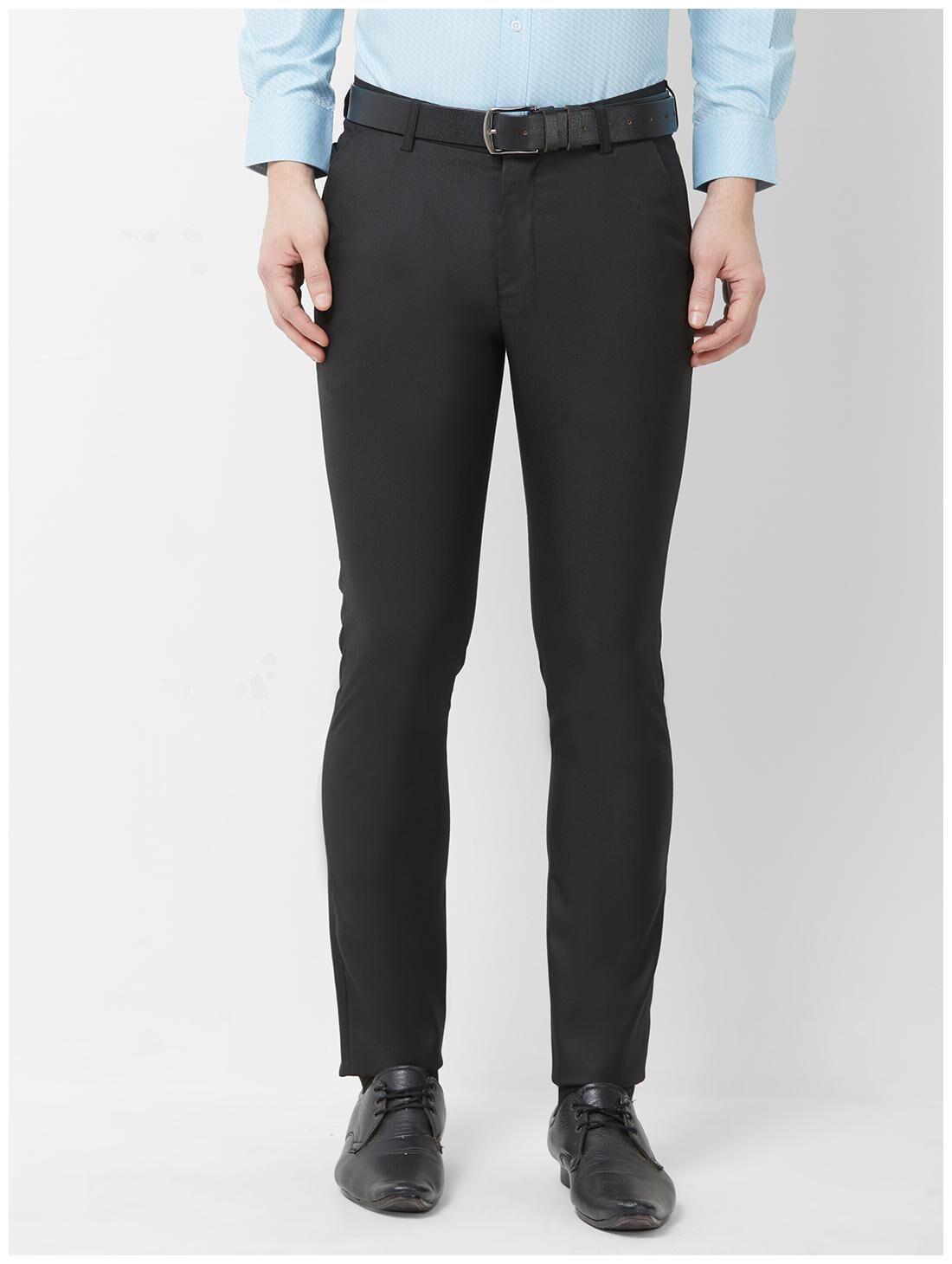 

Solemio Men Solid Slim Fit Formal Trouser - Black