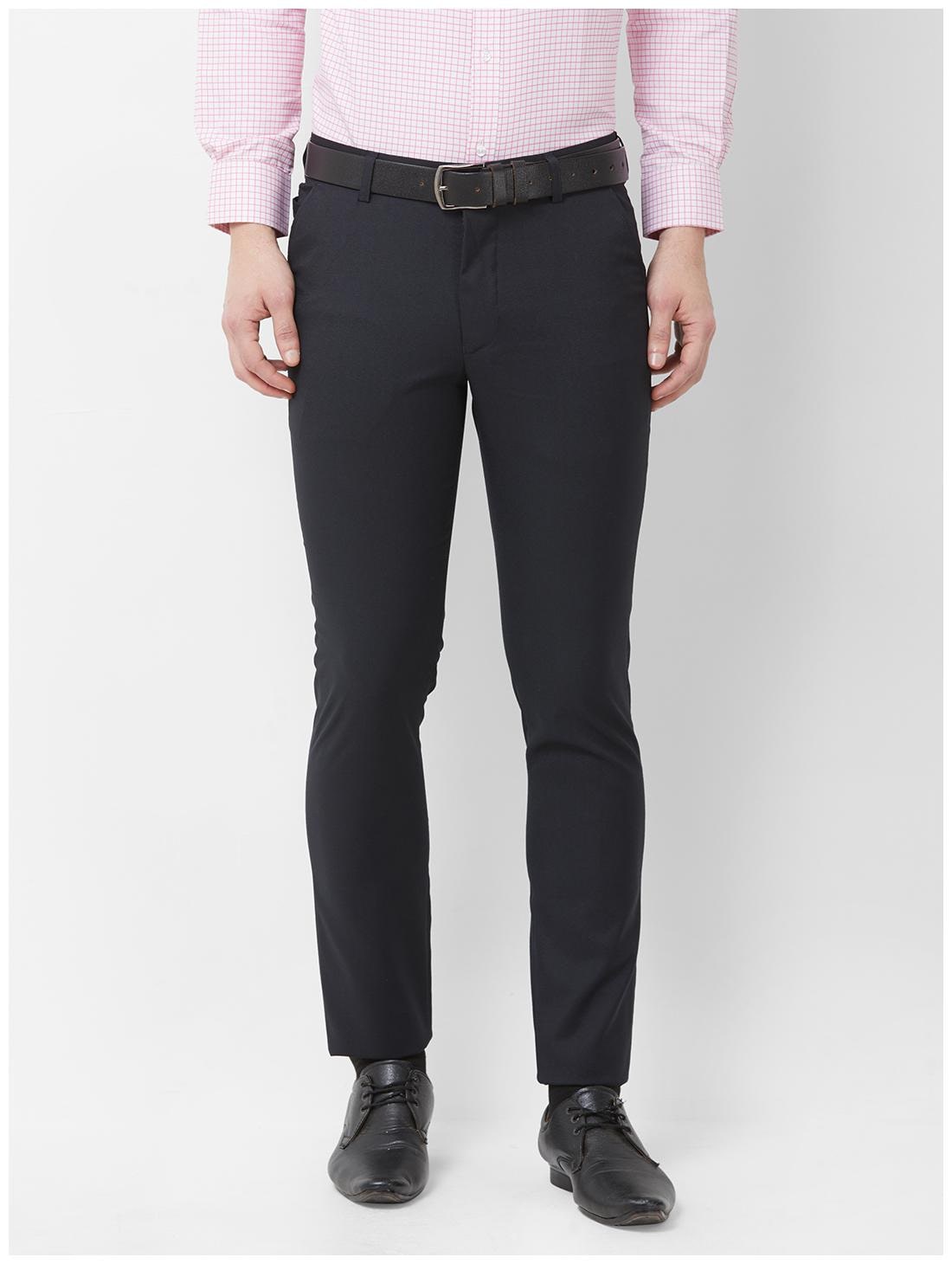 

Solemio Men Solid Slim Fit Formal Trouser - Blue