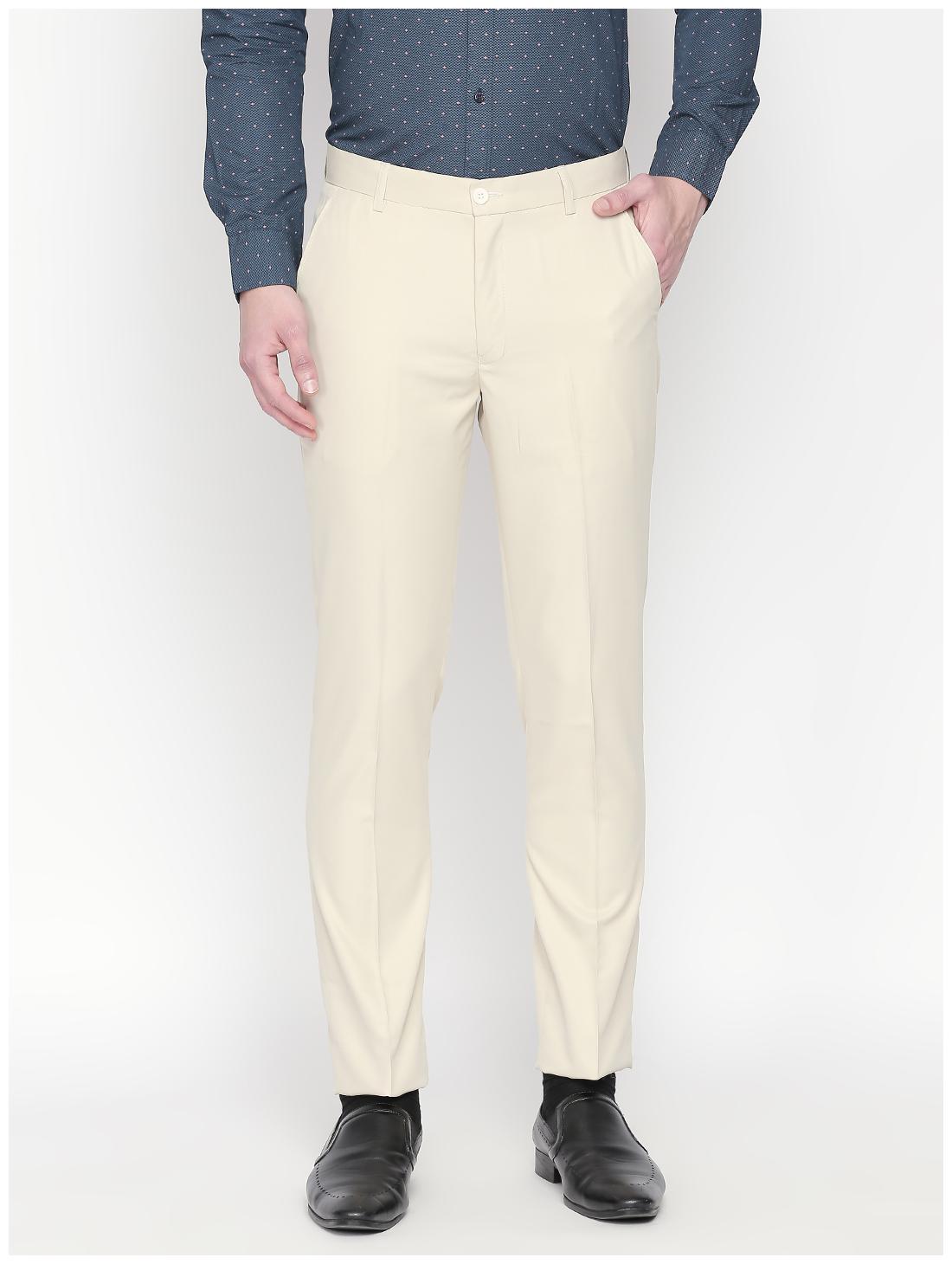 

Solemio Men Solid Slim Fit Formal Trouser - Beige