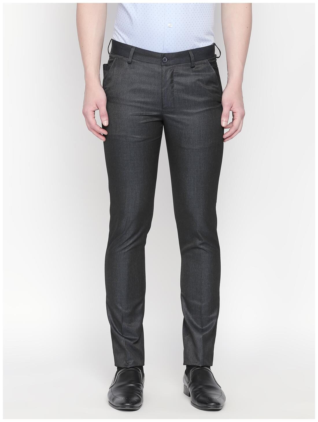 

Solemio Men Textured Slim Fit Formal Trouser - Blue