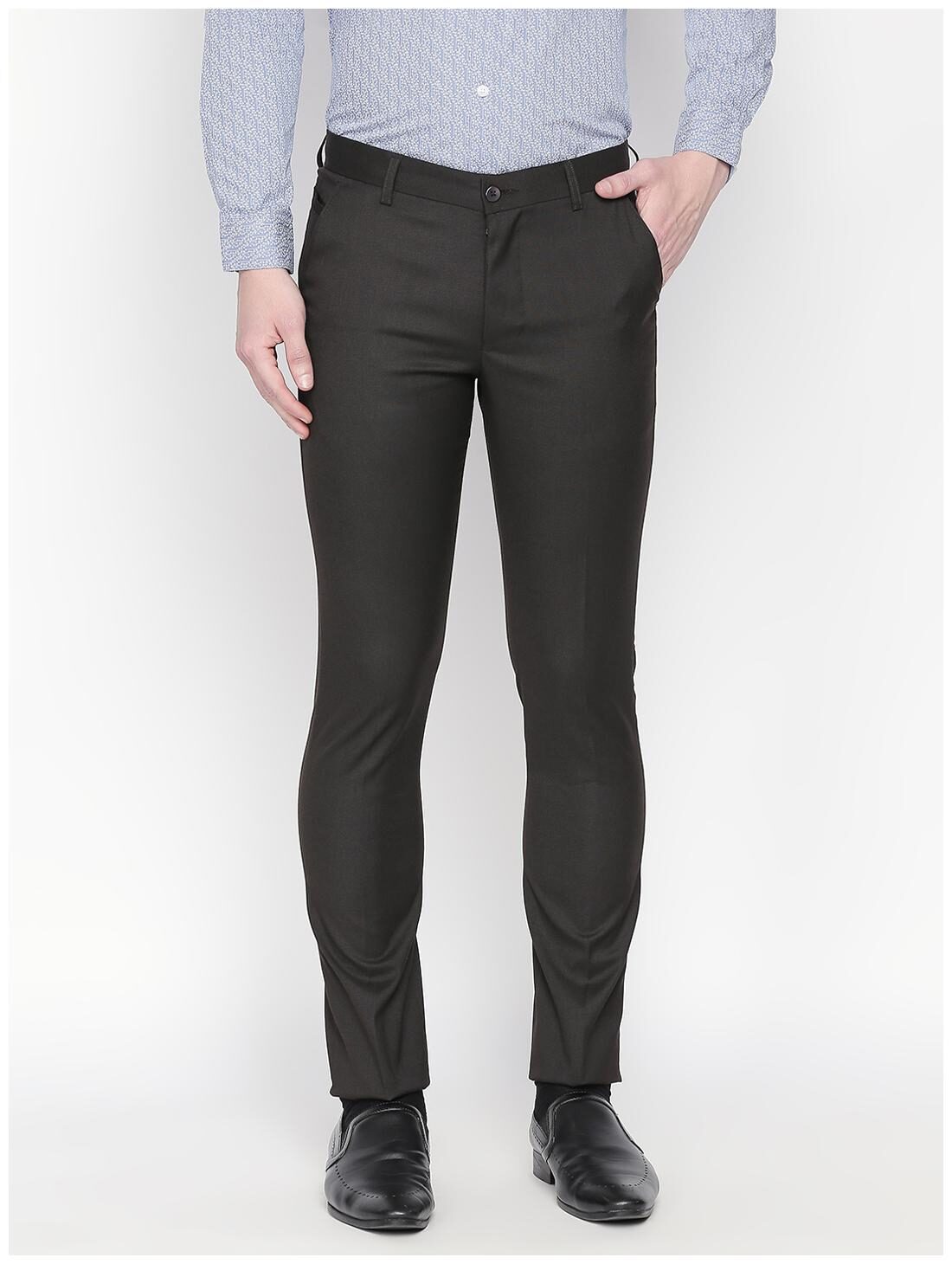 

Solemio Men Solid Slim Fit Formal Trouser - Grey