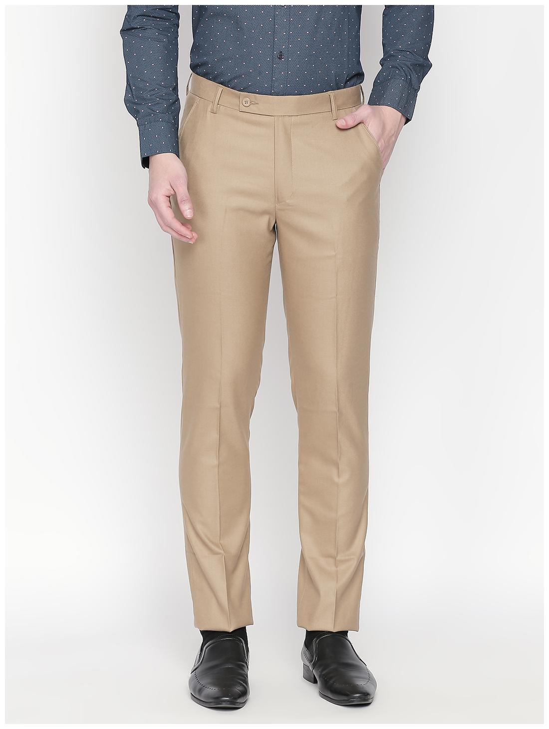 

Solemio Men Solid Slim Fit Formal Trouser - Beige
